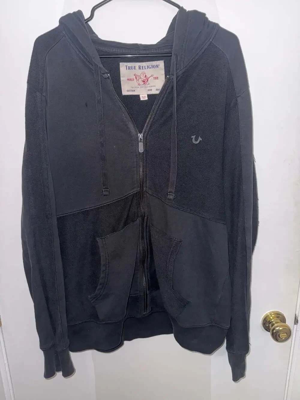 True Religion Full-Zip Hoodie with Horseshoe Logo